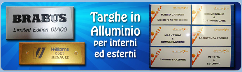 Targhe in alluminio